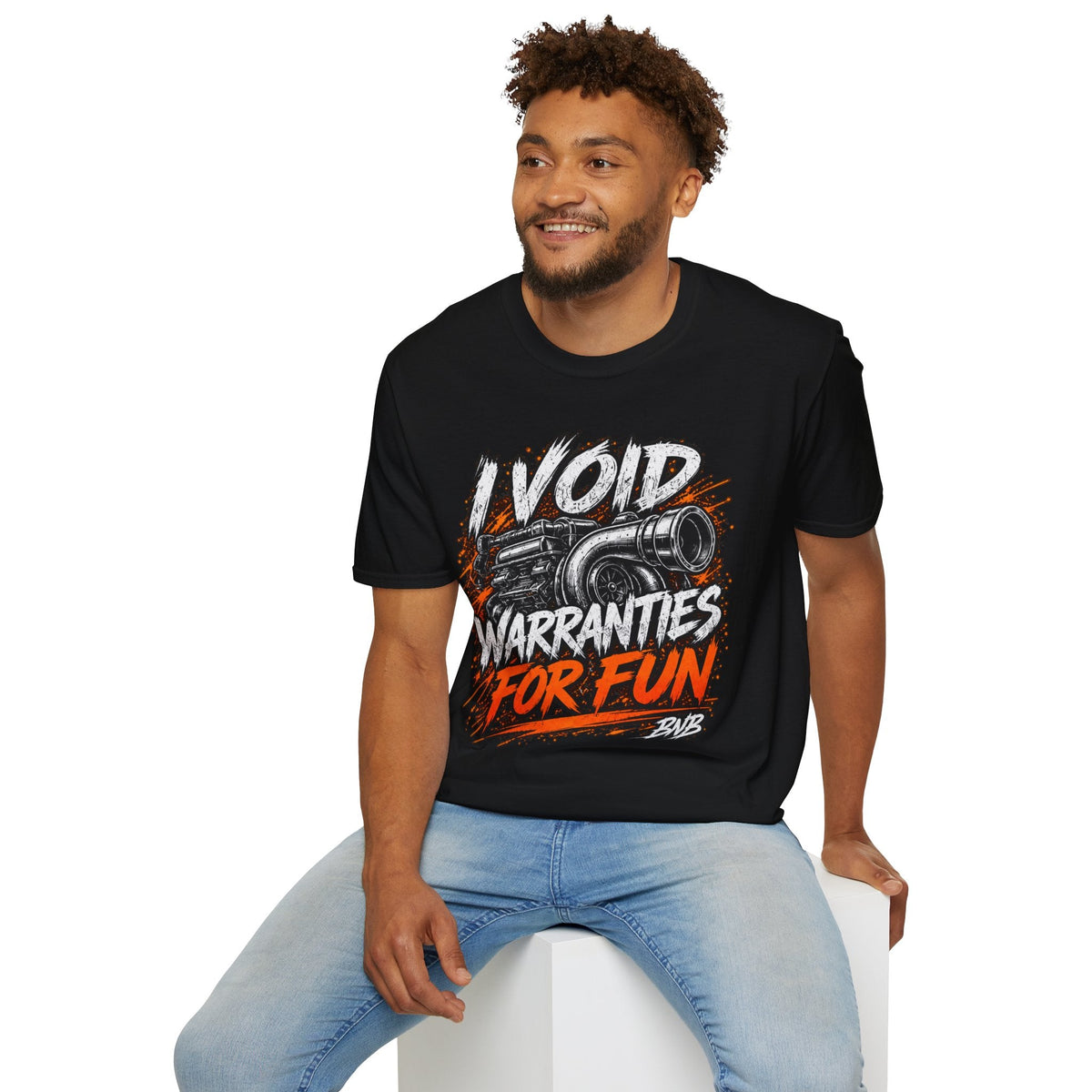 I Void Warranties Turbo Tee mockup