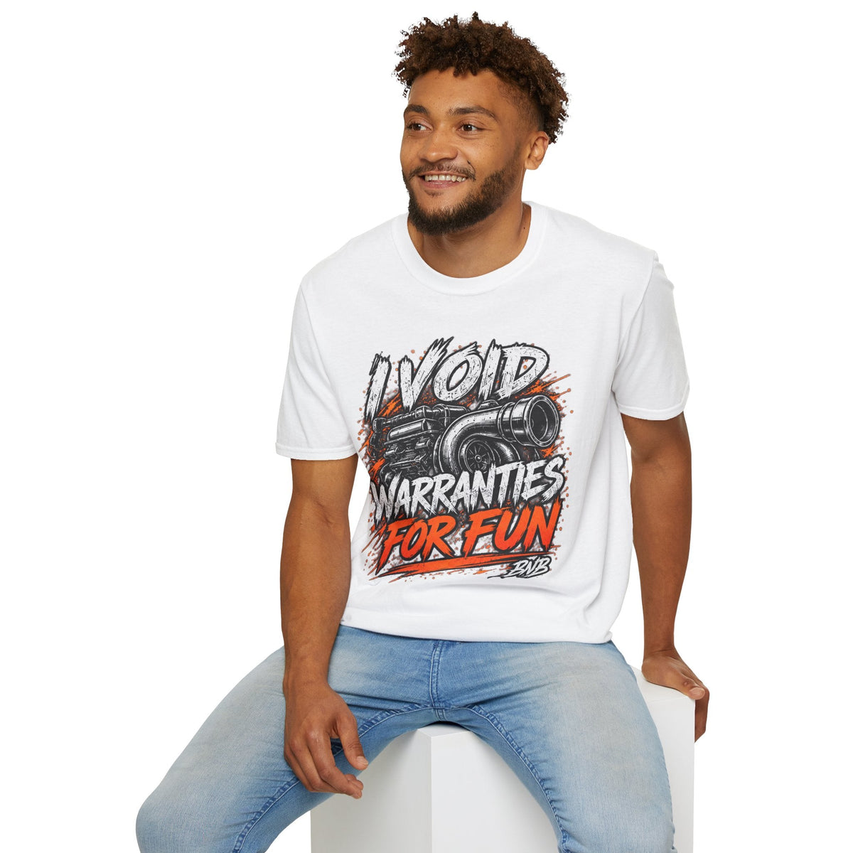 I Void Warranties Turbo Tee mockup