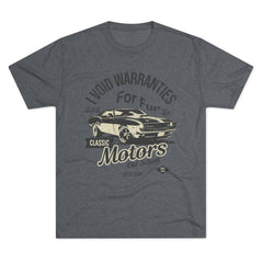 Actual Printify I Void Warranties Original Tri-Blend Tee mockup — Premium Heather