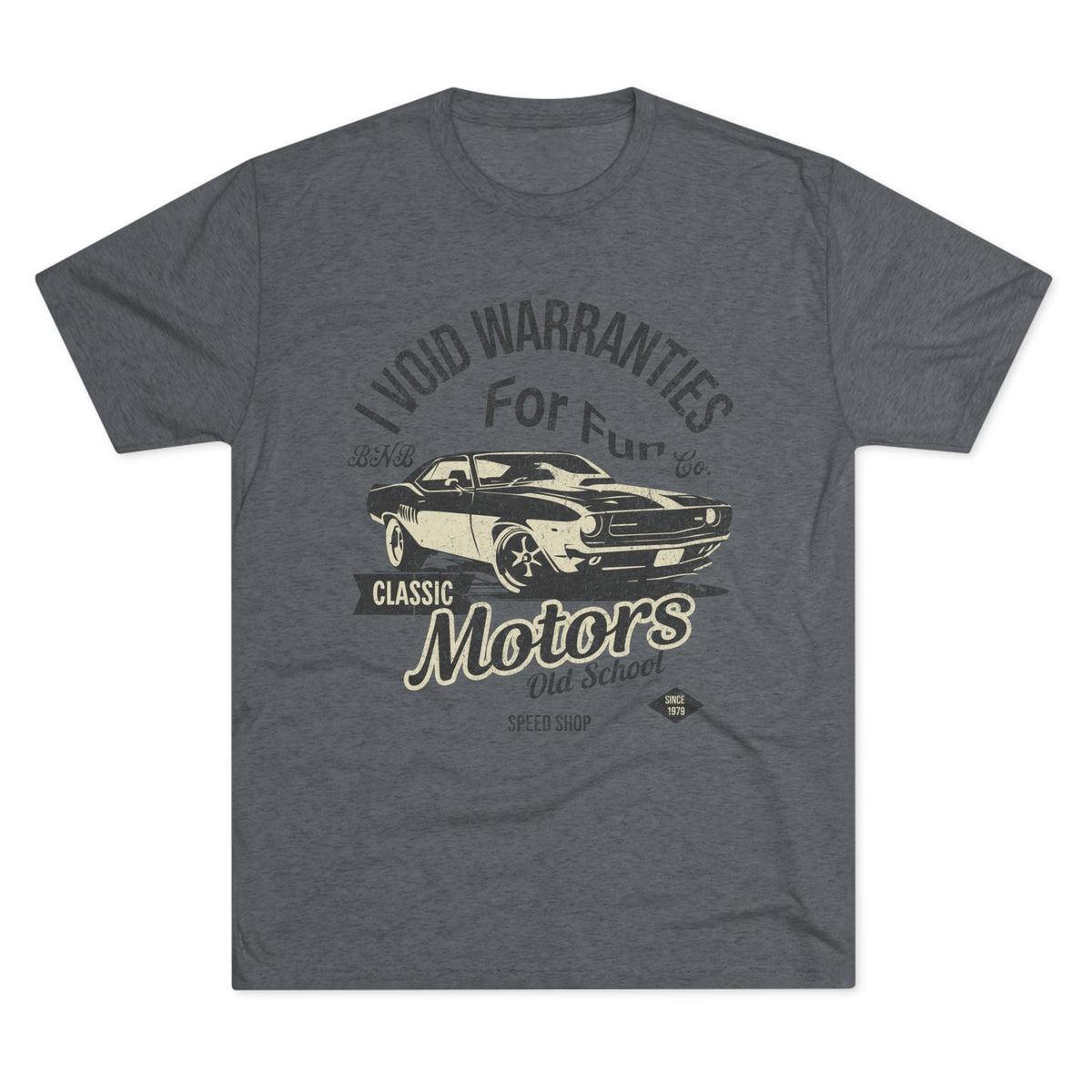 Actual Printify I Void Warranties Original Tri-Blend Tee mockup — Premium Heather