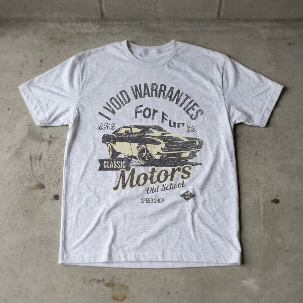 I Void Warranties for Fun Tee | BNB Car Culture Shirt
